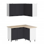 МК Аленушка Угловая Магнолия Сталь,скоба черный,сонома