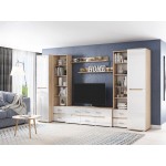 Гостиная Ким Вариант №2, Белый глянец холодный, Сонома