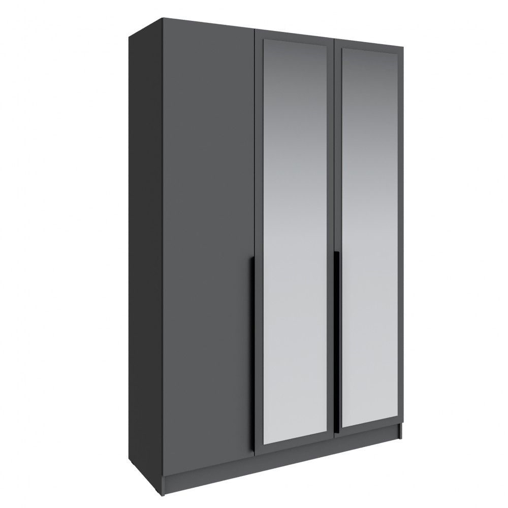 Шкаф Мадрид (1,5) с зеркалом графит серый