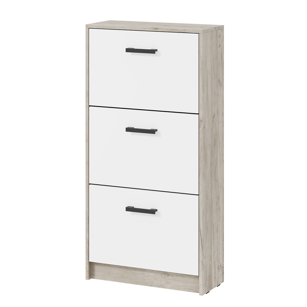 Тумба для обуви Вега ОБ-2, Дуб крафт серый, Белый