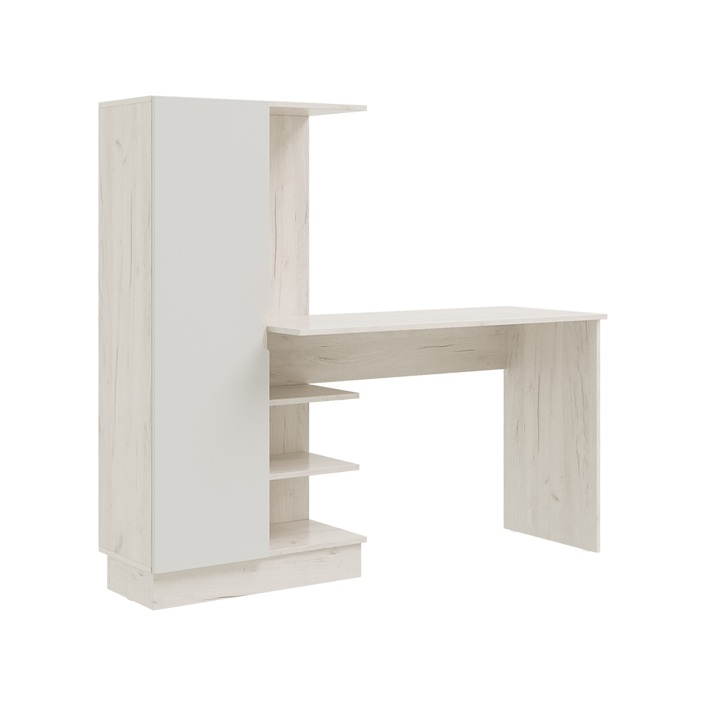 Компьютерный стол Юниор-4, Шарли Белый, Дуб Крафт Белый