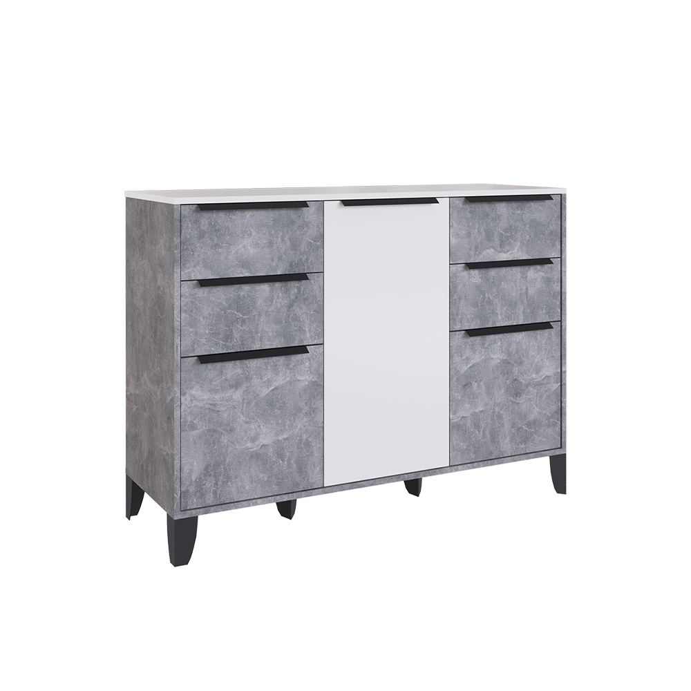 Комод Малави, Ателье светлое, Белый глянец