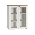 Шкаф-витрина 16.394.01 Остин Белый шагрень, Дуб Золотой