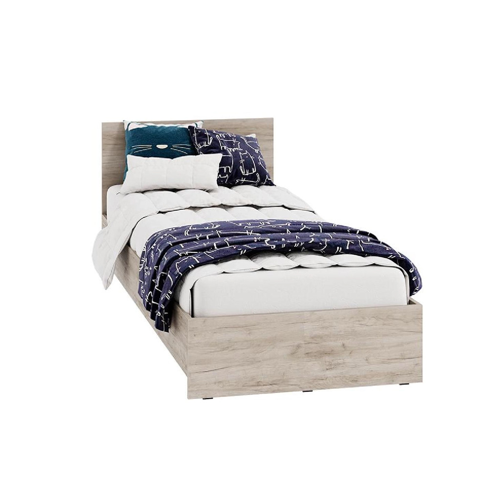 Кровать Ронда с основанием КР-080, Дуб крафт серый