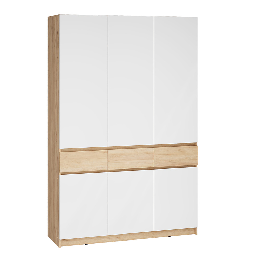 Шкаф распашной Стоуби ШК-1500, Дуб крафт золотой, Глянец белый