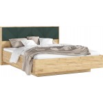 Кровать Ирис с ортопедическим основанием (металл) 1,6м, Браш Мени Грин, Дуб Крафт