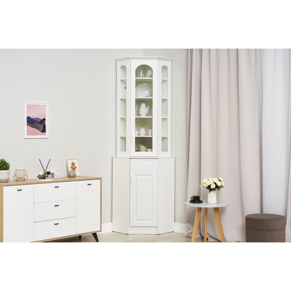 Буфет угловой Констанция (Белый матовый)