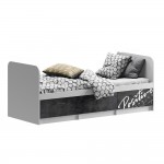 Кровать Вега Позитив, Бетон темный, Белый