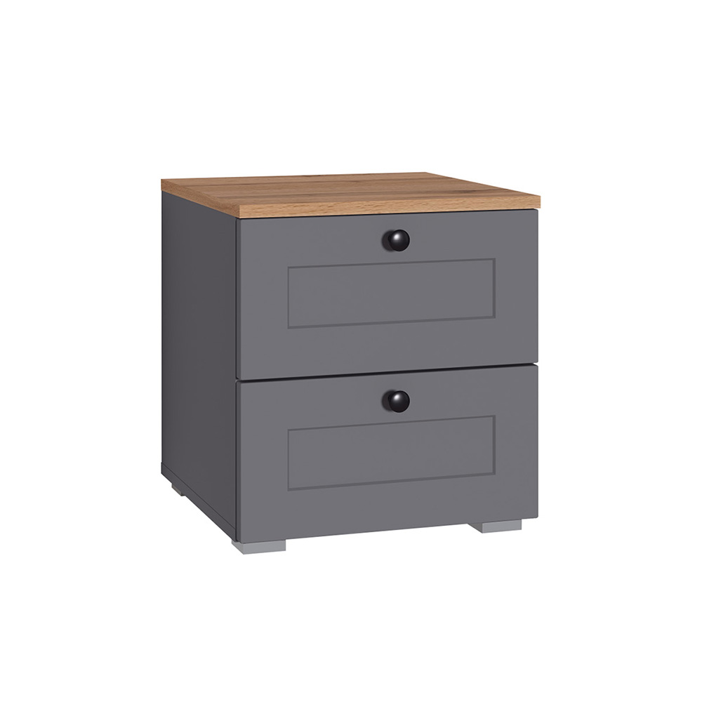 Тумба прикроватная Остин 16.152, Серый графит, Дуб золотой