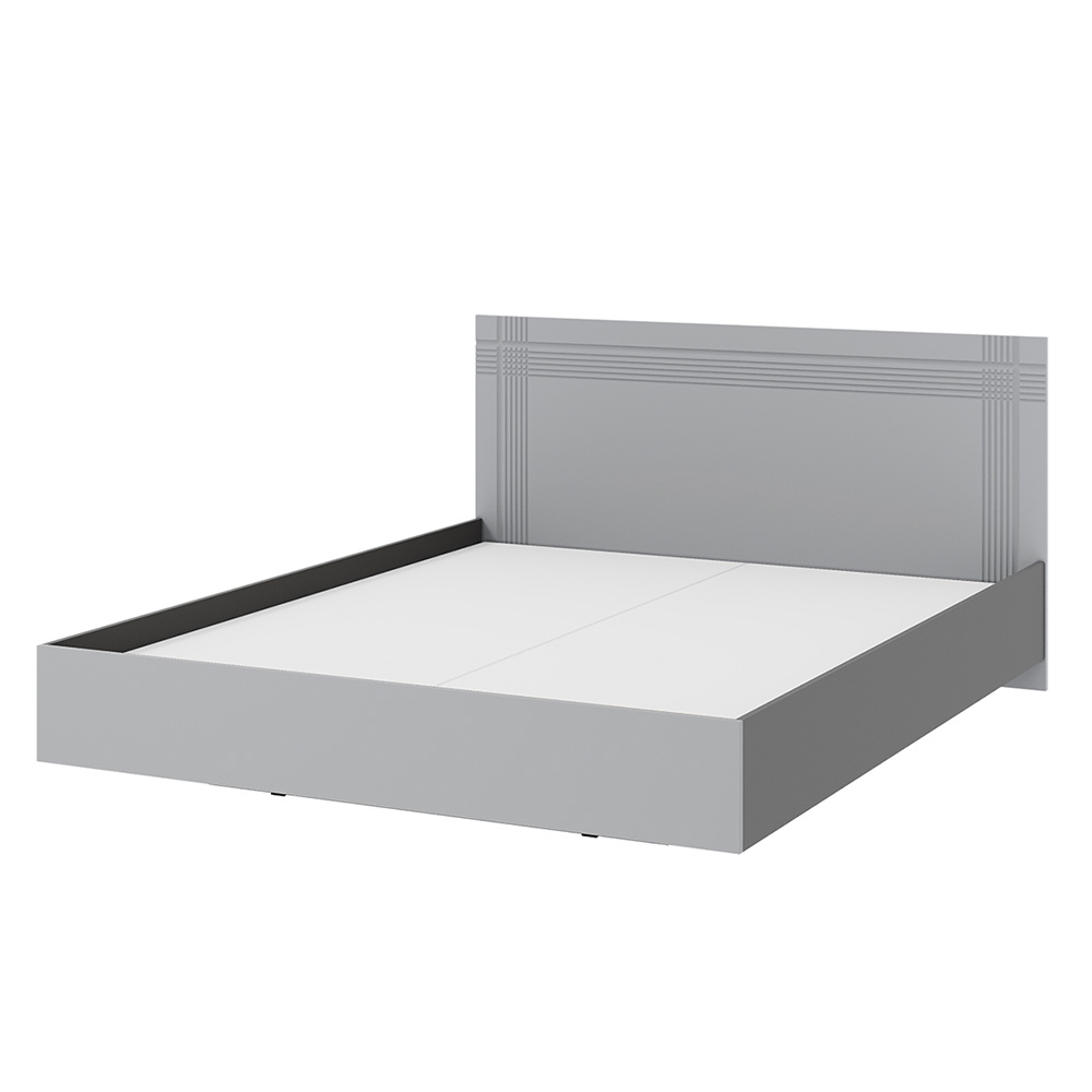 Кровать с основанием Альмерия КР-160, Серый графит, Бархат серый