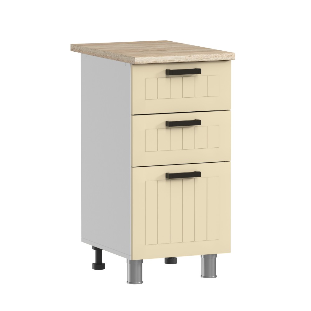 МК Аленушка Н3Я 400 Орхидея Крем, скоба черная (без столешницы)