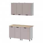 МК Аленушка 1,4м Магнолия Кашемир,скоба черный,сонома