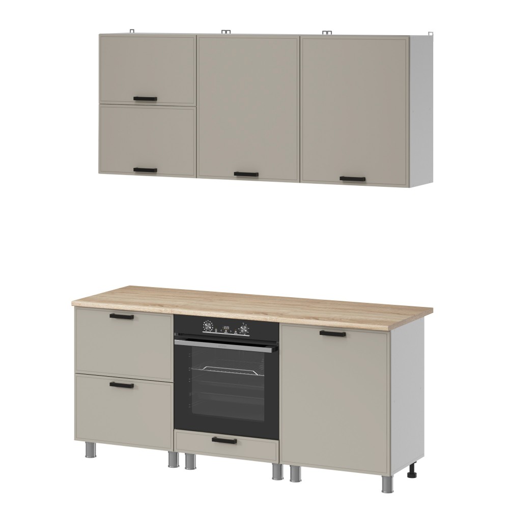 МК Аленушка 1,8м Магнолия Керамика,скоба черный,сонома