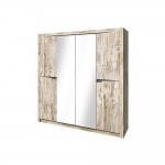 Шкаф четырехстворчатый Ривьера, Дуб Юкон, Бетон темный