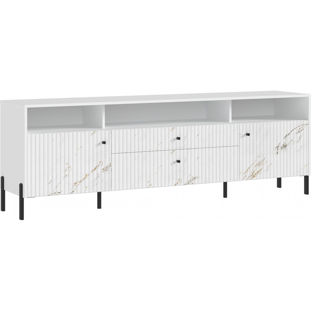 Тумба ТВ Оливия (металл), Белый, Мрамор золото
