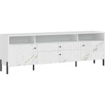 Тумба ТВ Оливия (металл), Белый, Мрамор золото