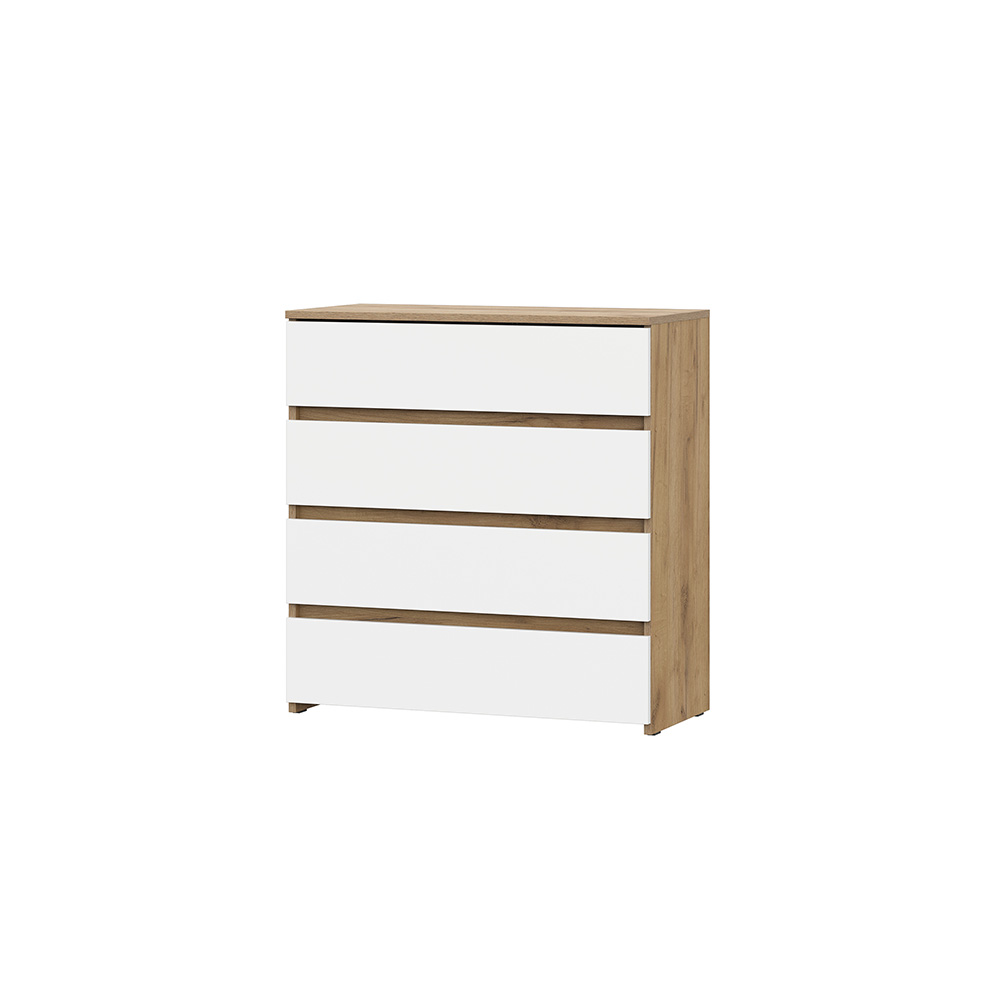 Комод Некст 1 (4 ящика), Дуб Золотой, Белый