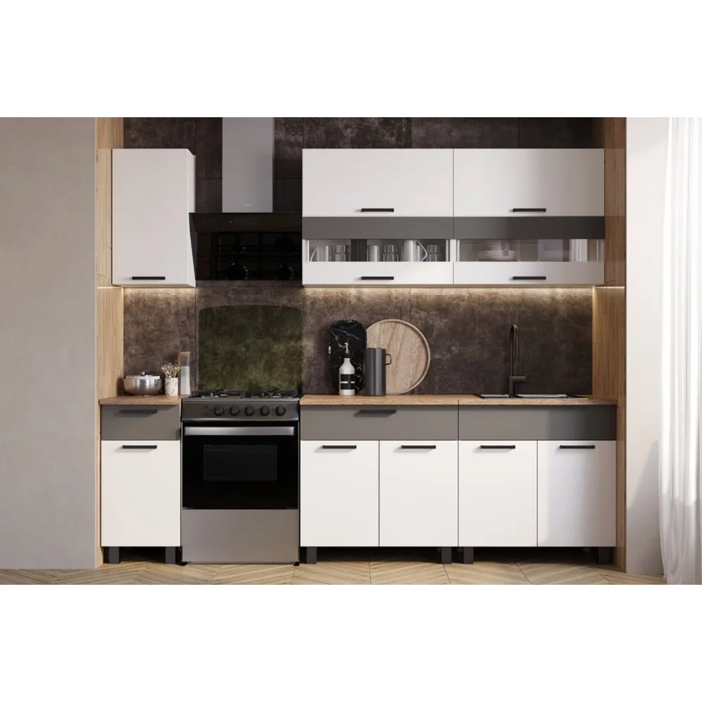 Кухня Монтана 2,0, Белый, Графит