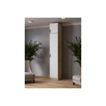 Пенал с антресолью Лагуна 40 см, Дуб Делано, Белый