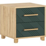 Тумба прикроватная Ирис (2 шт.), Браш Мени Грин, Дуб Крафт