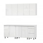 Готовая кухня Модерн New (без столешницы), Белый, Белый глянец