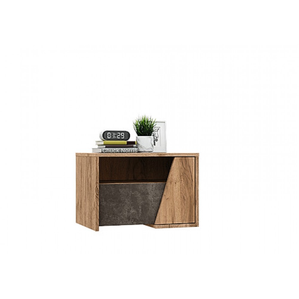 Тумба прикроватная Соренто (2 шт.), Дуб крафт, Бетон темный