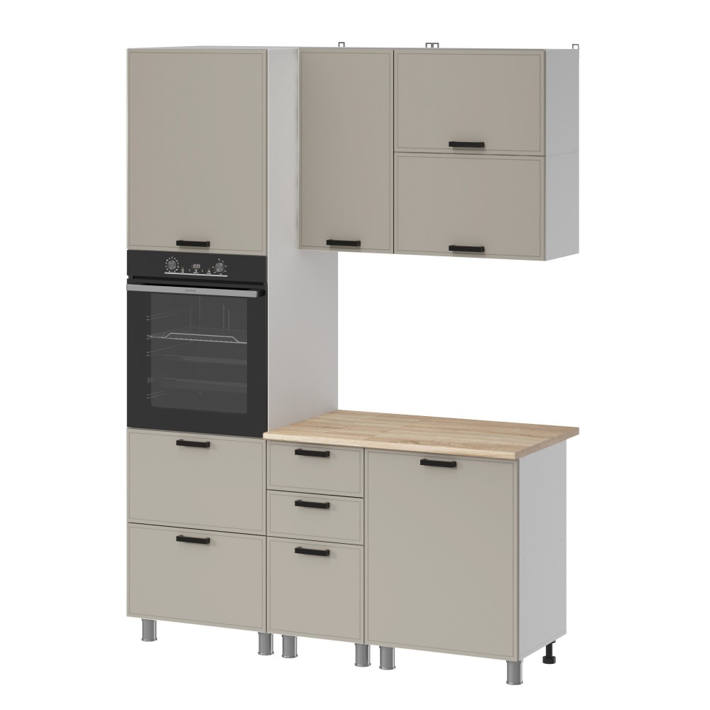 МК Аленушка 1,6м ПД 2 Магнолия Керамика,скоба черный,сонома