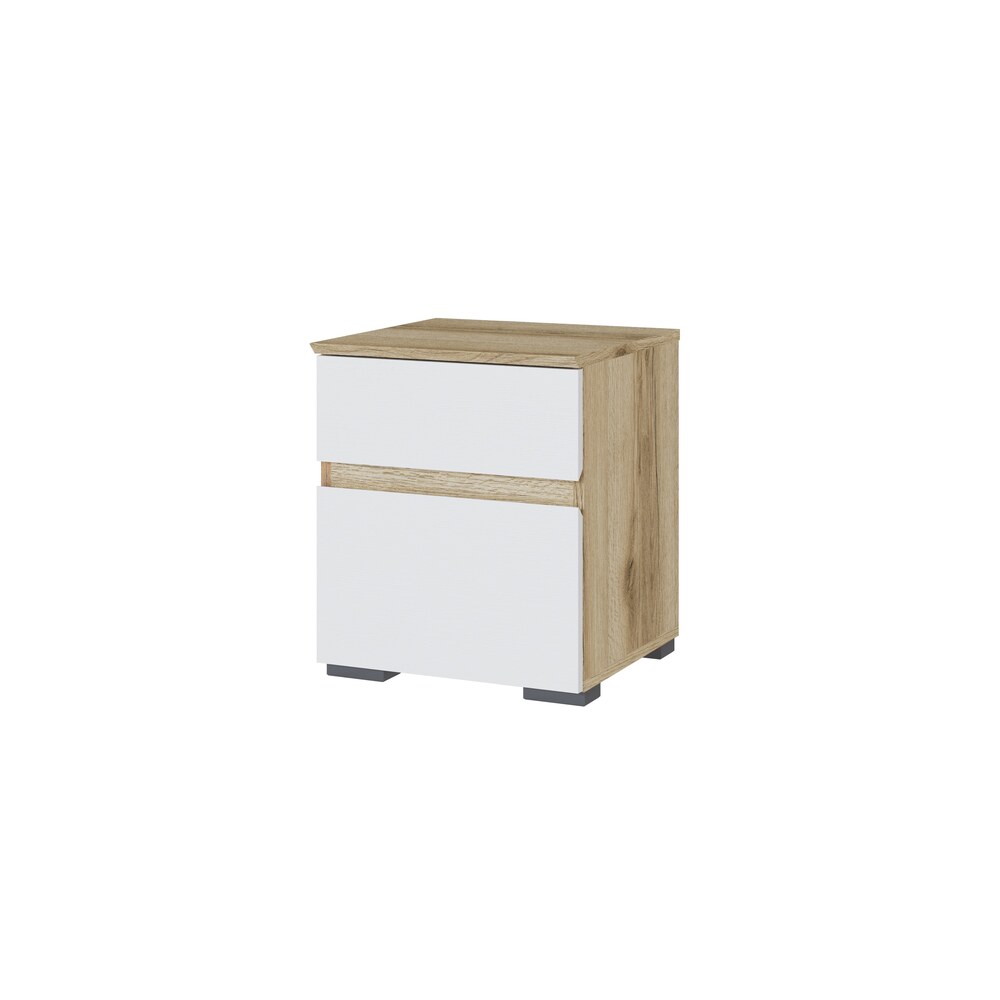 Тумба прикроватная Плейона, Дуб Делано, Белый