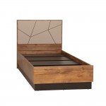 Кровать одинарная с настилом Гамма 54.17, Таксония, Грей