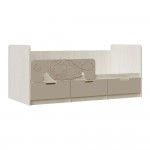 Кровать Юниор-4 (1,8х0,8м), Шарли Мокко, Дуб Крафт Белый