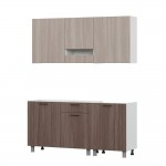 Готовая кухня Розалия (без столешницы), Ясень Шимо светлый, Ясень Шимо темный