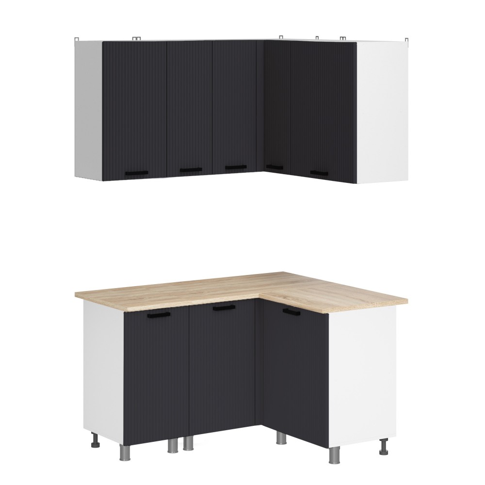 МК Аленушка Угловая Лотос Сталь,скоба антроцит,сонома