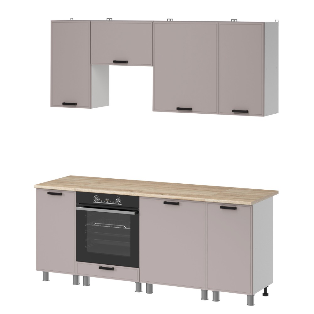 МК Аленушка 2м Магнолия Кашемир,скоба черный,сонома