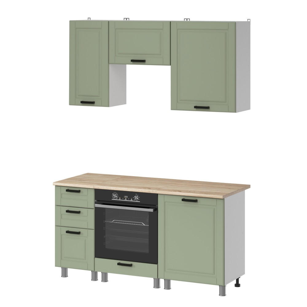 МК Аленушка 1,6м в.7 Астра Фисташка,скоба черный,сонома