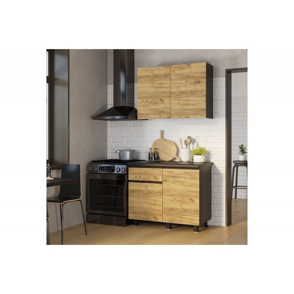 Готовая кухня Лофт 1.0 м, Венге, Черны янтарь