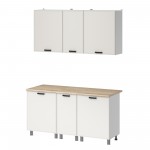 МК Аленушка 1,6м в.3 Магнолия Молочный,скоба черный,сонома