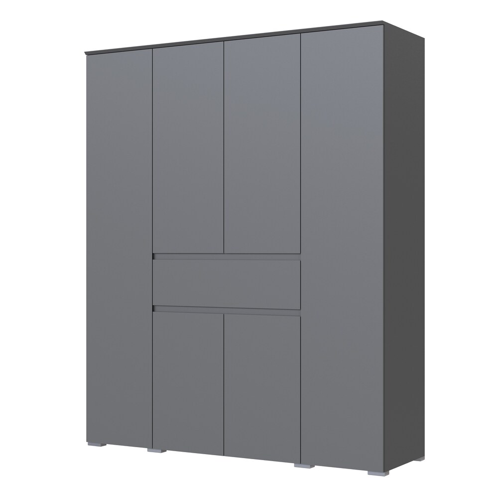 Шкаф четырехстворчатый Плейона, Графит серый