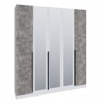 Шкаф Мадрид (2,0) с 3 ящ. внутри с зеркалом белый/ателье светлое