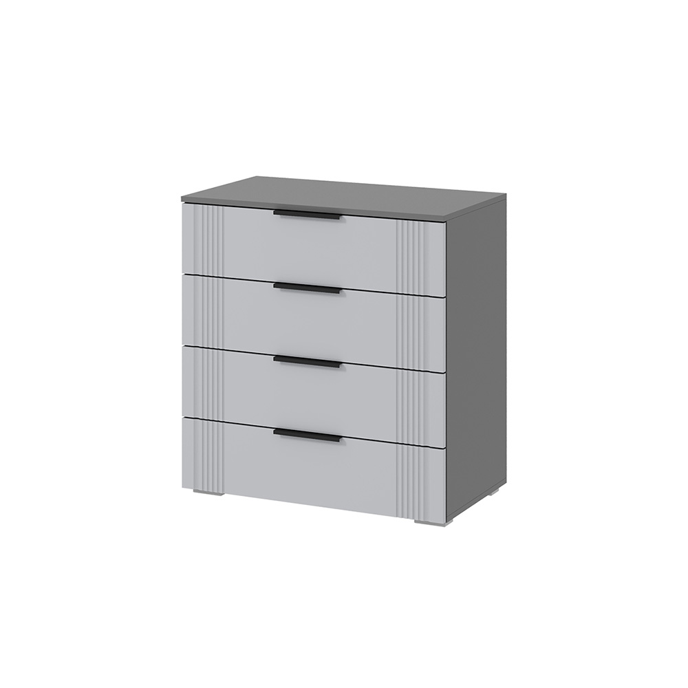 Комод Альмерия КМ-800, Серый графит, Бархат серый