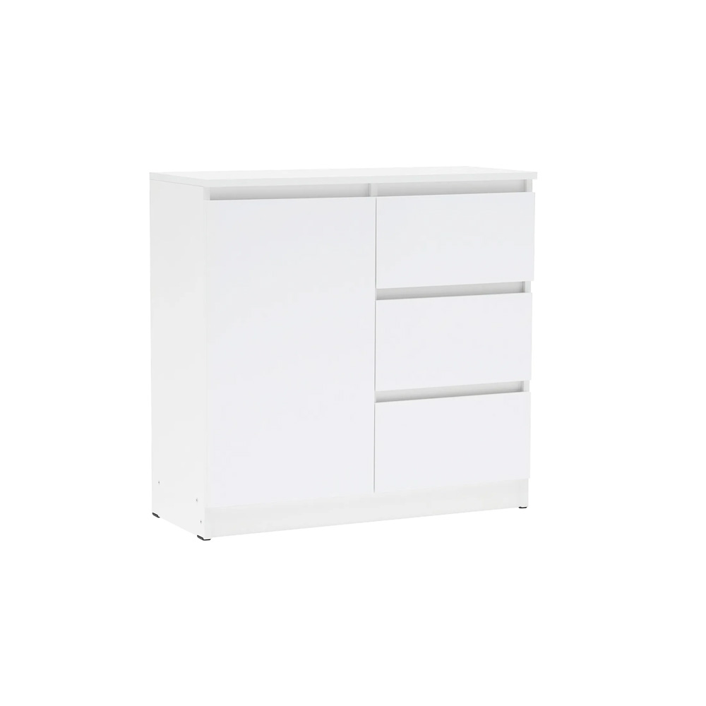 Комод Челси 800 (3 ящиа 1 дверь), Белый глянец холодный, Белый