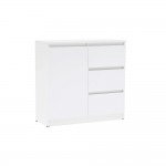 Комод Челси 800 (3 ящиа 1 дверь), Белый глянец холодный, Белый