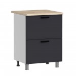 МК Аленушка Н2Я 600 Магнолия Сталь,скоба черный (со столешницей)