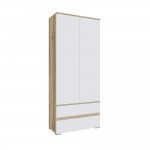 Шкаф для одежды и белья Плейона, Дуб Делано, Белый