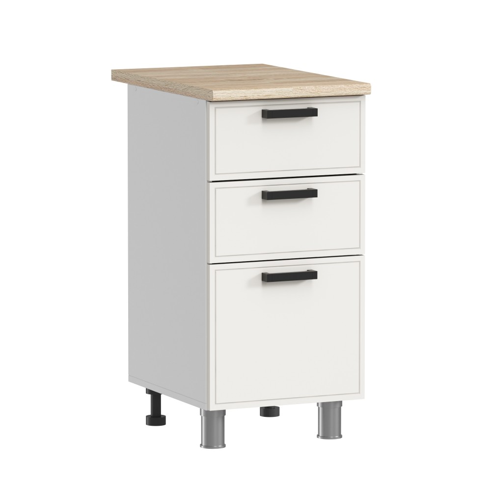 МК Аленушка Н3Я 400 Магнолия Молочный,скоба черный (без столешницы)