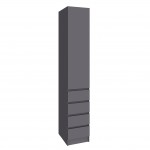 Шкаф Мадрид (0,4) с 4 ящ. без ручек графит серый