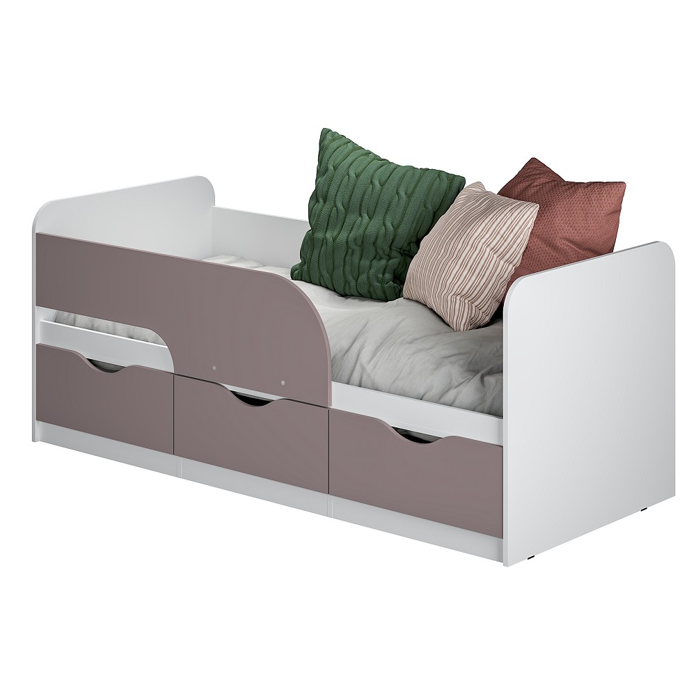 Кровать детская Стандарт КР-22 NEW, Белый, Розовый