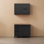 МК Аленушка 1 м с 3 ящ. Астра Сталь,скоба черный,сонома