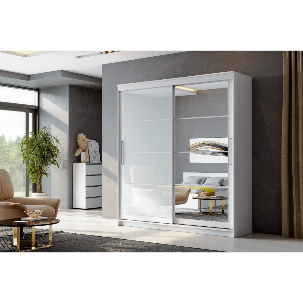 Шкаф-купе "ШКП 3" (2,0) Белый текстурный