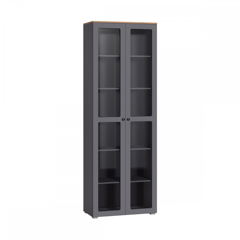 Шкаф-витрина 16.394.02 Остин Серый Графит, Дуб Золотой