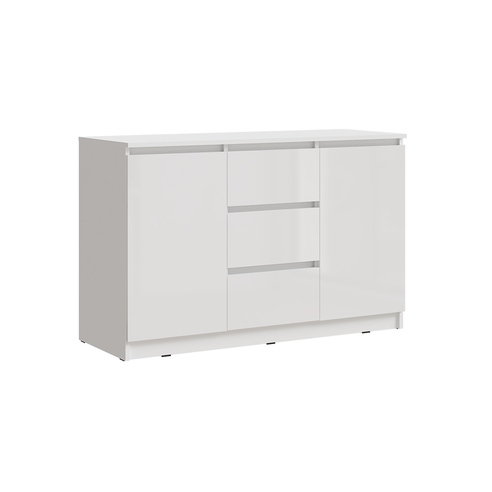 Комод Челси 1200 (2 двери 3 ящика), Белый глянец холодный, Белый